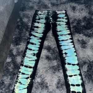 Tie-Dye Black and Blue Jeans